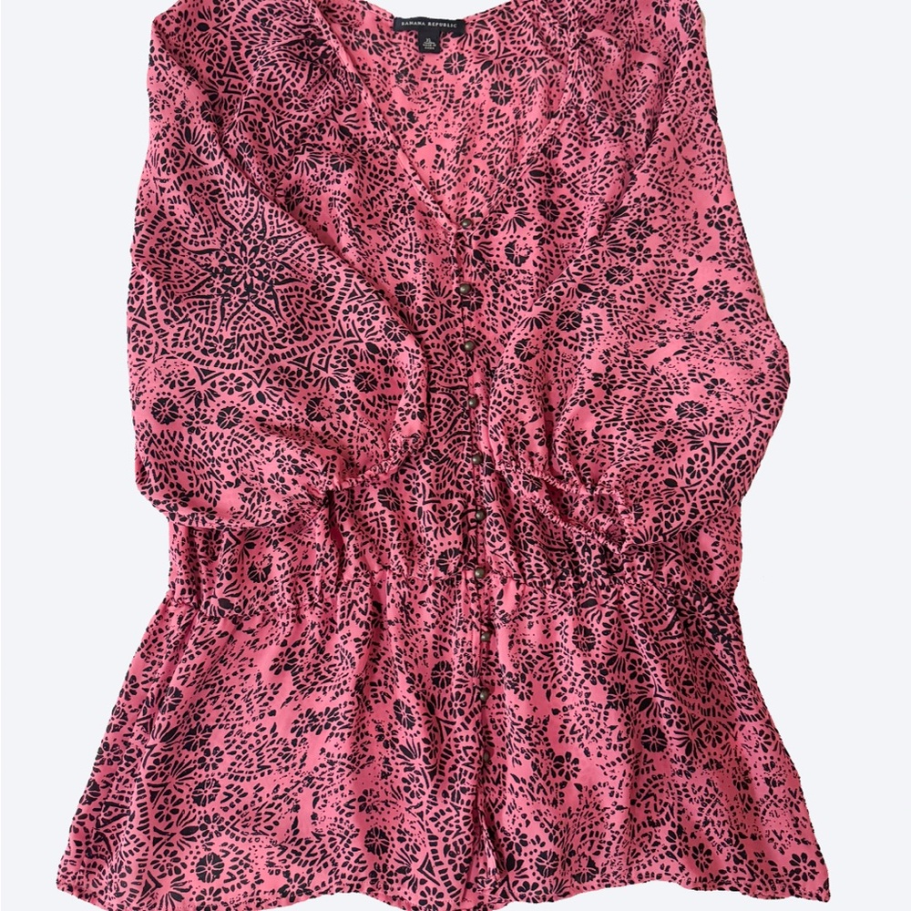 Banana Republic Relaxed Pink 3/4 Sleeve Blouse